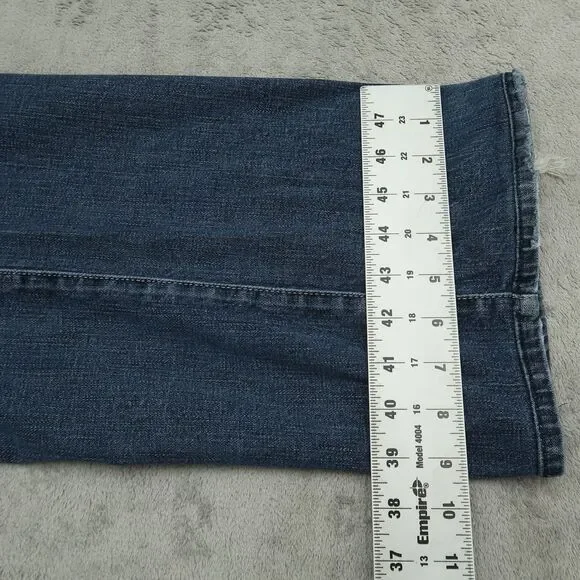 7 For All Mankind Jeans Mens 36x33 Blue Relaxed Fit Straight Medium Stone Wash - Picture 6 of 16